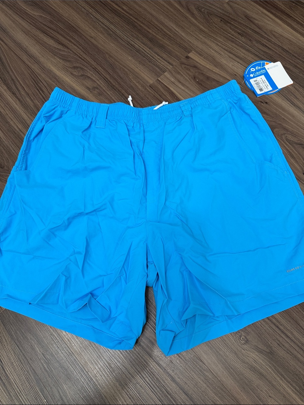 NWT Columbia PFG Backcast III Blue Fishing Water Shorts L 6” inseam